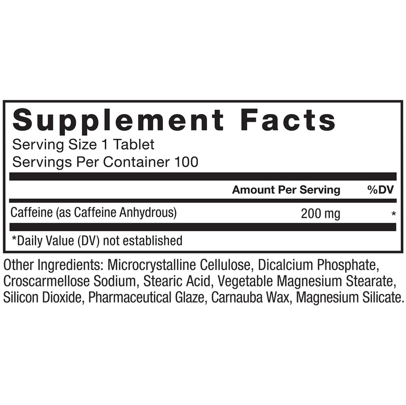 Force Factor Caffeine Pills 200mg, Caffeine Tablets to Boost Energy, Focus, Strength, and Performance, Premium Quality Caffeine Pills and Energy Supplement, 100 Tablets - BeesActive Australia