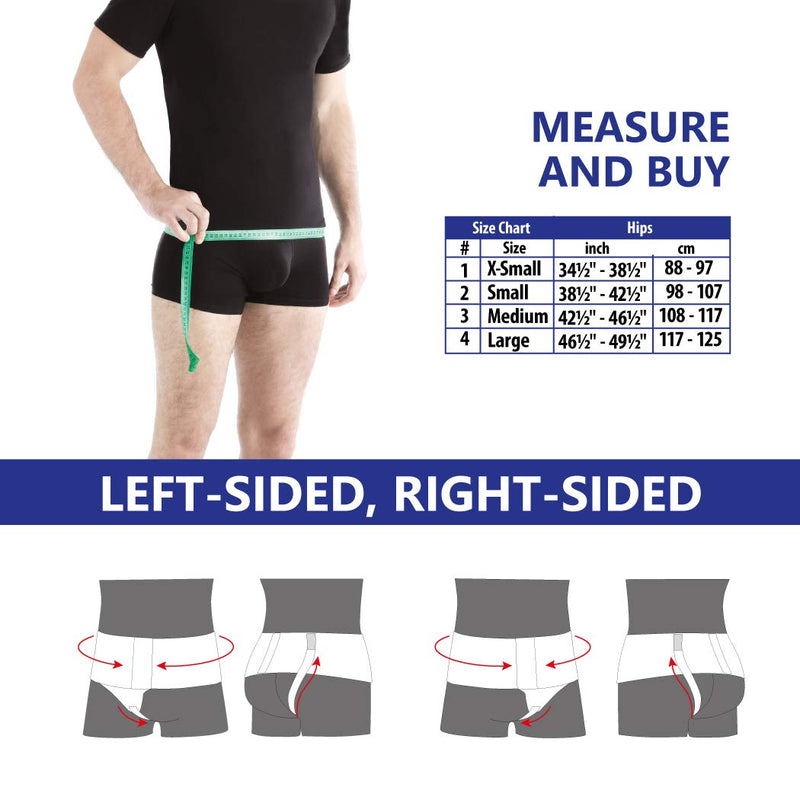 TOROS-Group Right Side Inguinal Groin Hernia Belt - Right Black Large Right Large - BeesActive Australia