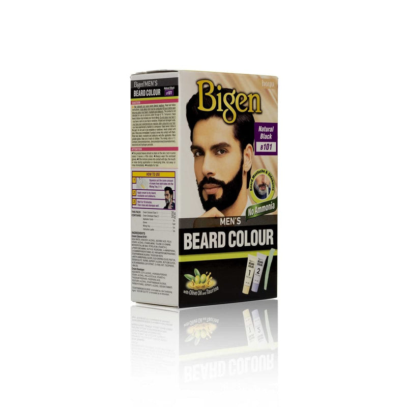 3 x Bigen Men's Beard Colour | No Ammonia Formula with Aloe Extract & Olive Oil - 101 Natural Black - BeesActive Australia