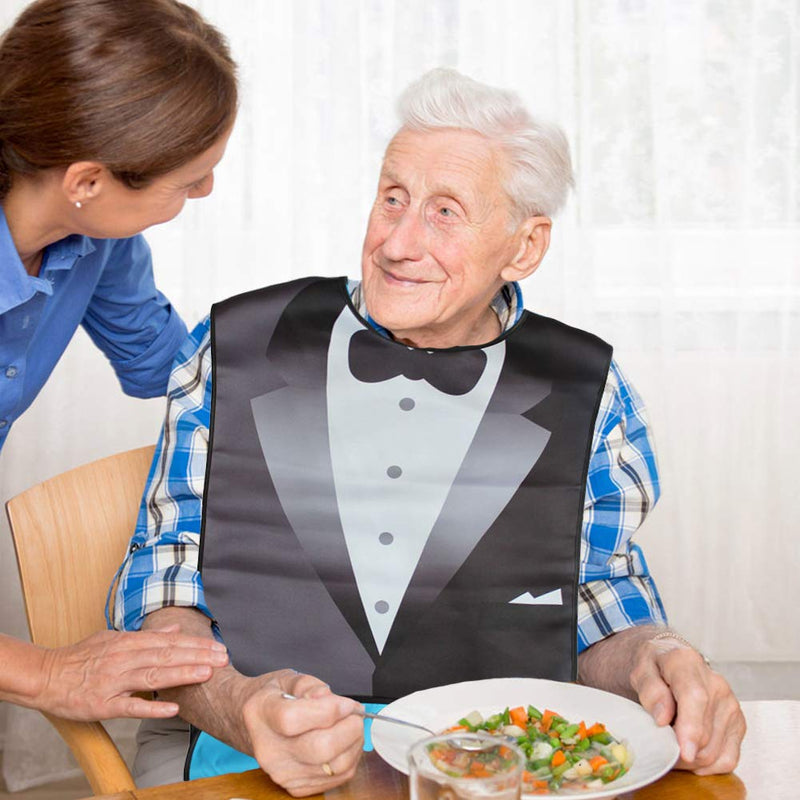 Bibs for Adult Funny, Suit Adult Bibs for Men Waterproof Bandana Elderly Bibs for Eating- 1 Pcs - BeesActive Australia