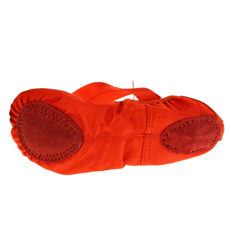 MSMAX Women's Professional Ballet Dance Shoes Split Sole Performa Flats with Ribbon 8.5 Narrow Toddler Red - BeesActive Australia