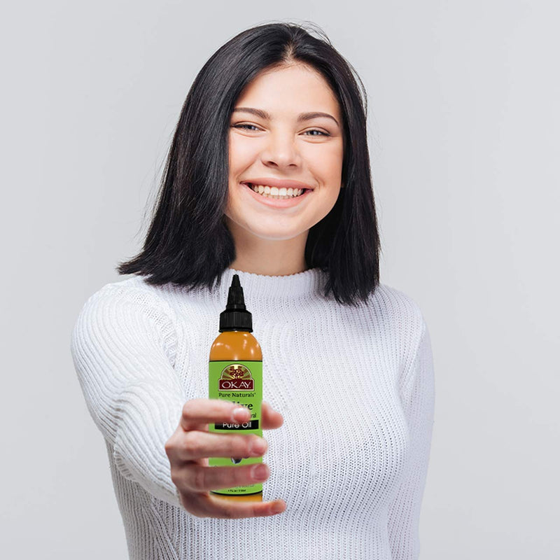 OKAY | 100% Pure Olive Oil | For All Hair Textures & Skin Types | Nourish, Strengthen & Replenish Elasticity | Deep Conditioning | All Natural | 4 Oz 4 Fl Oz (Pack of 1) - BeesActive Australia