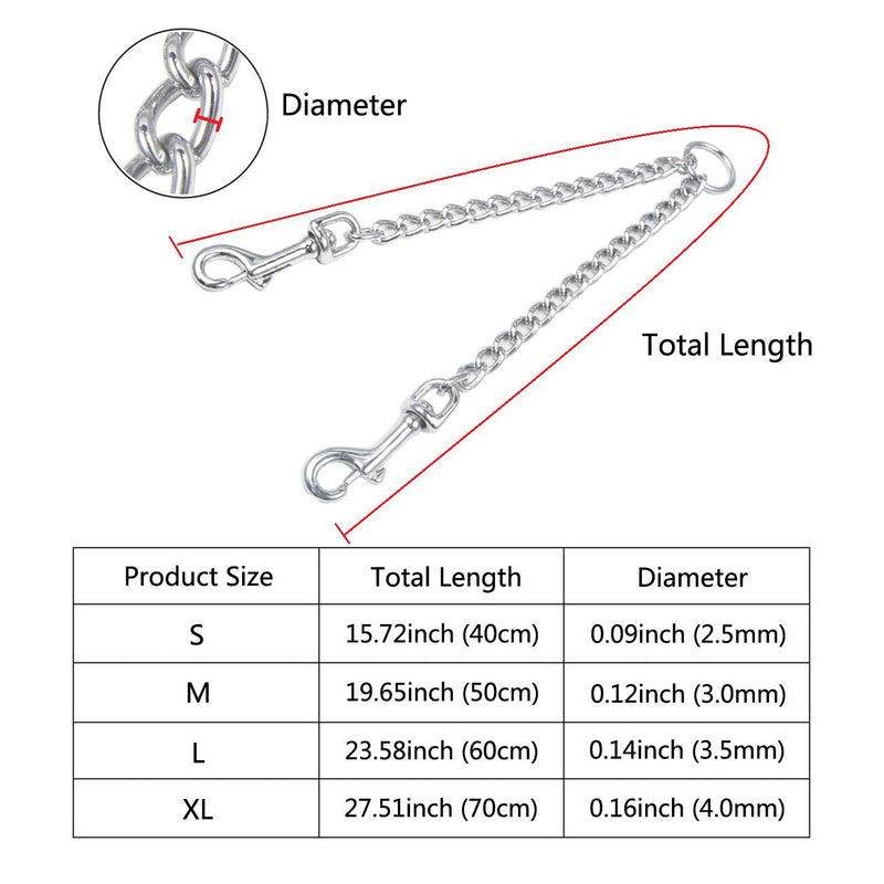 Heavy Duty Dog Lead Chain Double Leash Coupler for Pet Dogs Walking Hiking Training L - BeesActive Australia