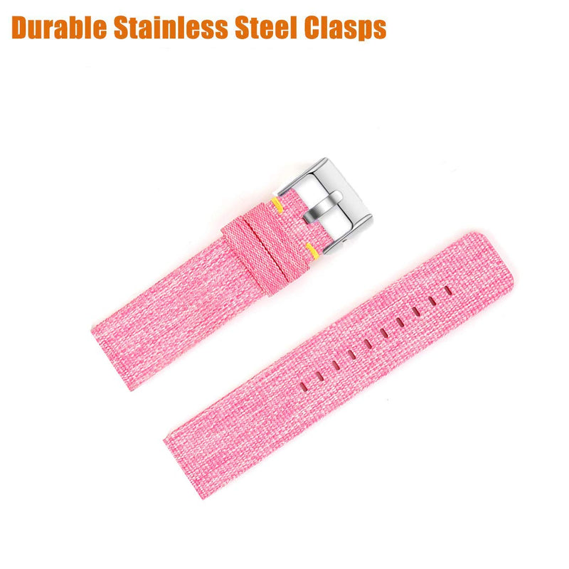 Compatible for iTouch Air 3 Band, Lamshaw Breathable Nylon Woven Fabric Replacement Accessory Strap Compatible for iTouch Air 3 40mm / 44mm / i-Touch Sport 3 Smartwatch (Pink, 40mm case) Pink - BeesActive Australia
