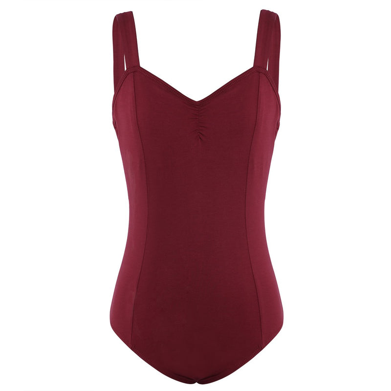 [AUSTRALIA] - YiZYiF Women's Sleeveless Basic Cotton Ballet Dance Leotard Gymnastics Bodysuit Burgundy Medium 