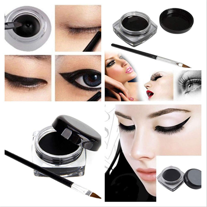 Eyeliner Shadow Gel Black,Long Lasting Eye Liner,Waterproof Makeup Cosmetic with Brush - BeesActive Australia