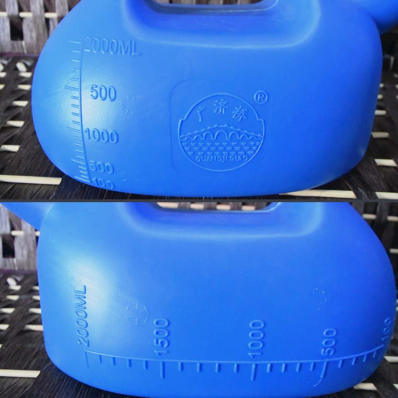 YUMSUM 2000ML Male Urinal Portable Mens Potty Pee Bottle Collector Travel Toliet (Blue) Blue - BeesActive Australia