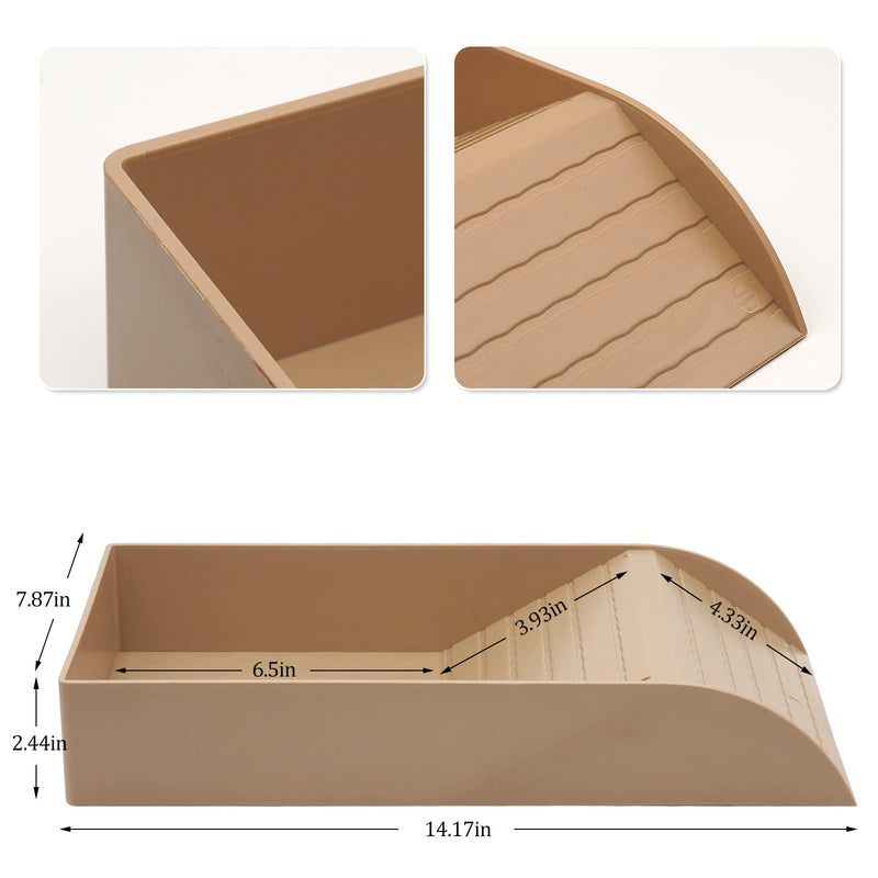 KHEARPSL Reptile Feeding Bowl with Ramp and Basking Platform Large Tortoise Ramp Bowl Turtle Bath Reptile Water Bowl Dish Corner Bowl brown - BeesActive Australia