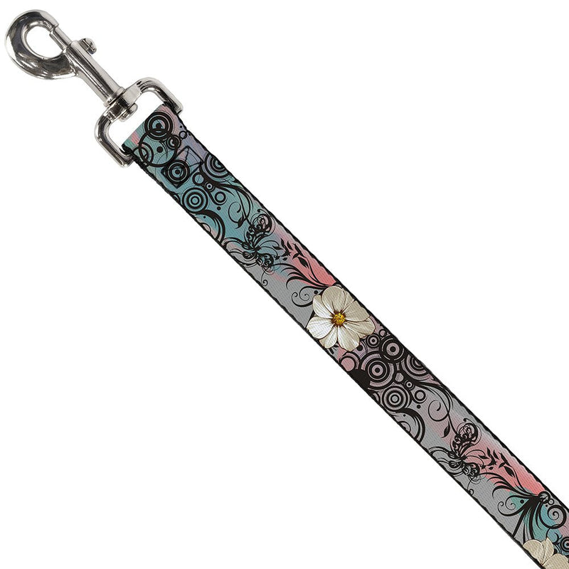 Buckle-Down Dog Leash Flowers Filigree Pink Available In Different Lengths And Widths For Small Medium Large Dogs and Cats 4 Feet Long - 1" Wide - BeesActive Australia