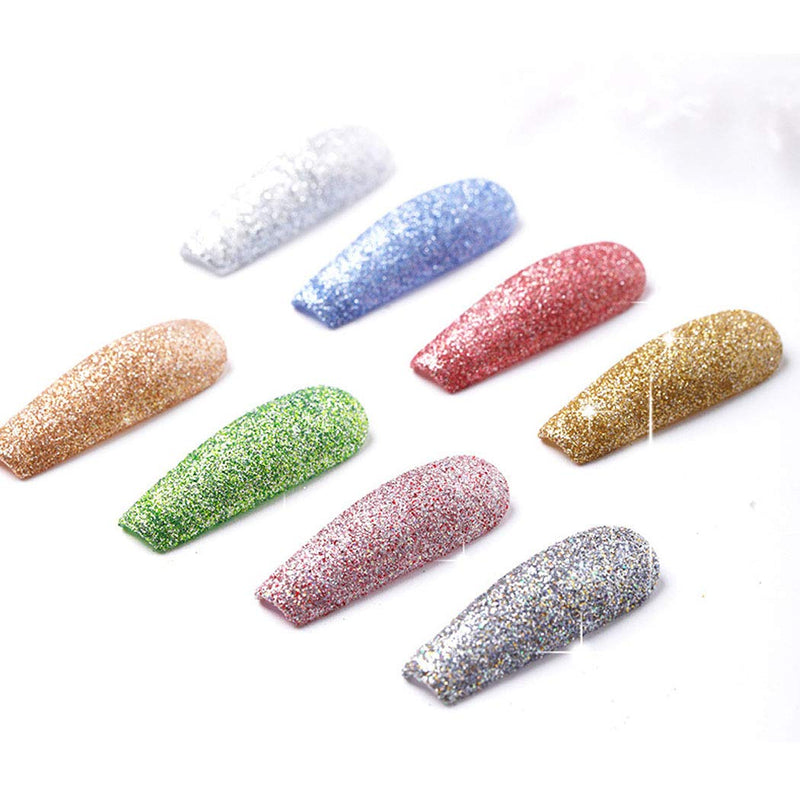Sethexy 8 Colors Holographic Glitter Spark Nail Glitters Superfine Mixed Iridescent Bling Paillette for Nails Art - BeesActive Australia