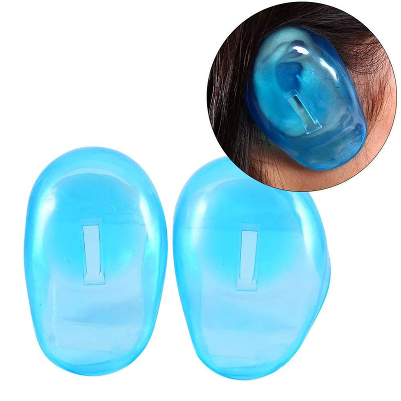 Ear Cover, 2PCS Blue Salon Hair Dye Clear Blue Silicone Ear Shield Barber Shop Anti-Staining Earmuffs Protect - BeesActive Australia