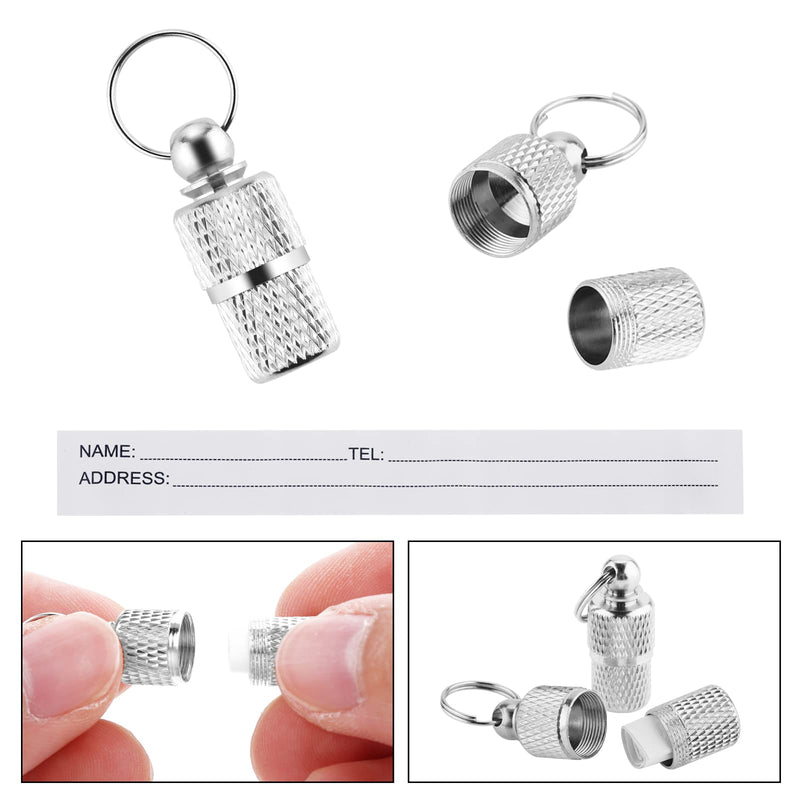 Molain Anti-Lost Cat Dog ID Tags, 6 Pieces Pet Barrel Tube Collars Address Name Label Prevent Pet Lost - BeesActive Australia