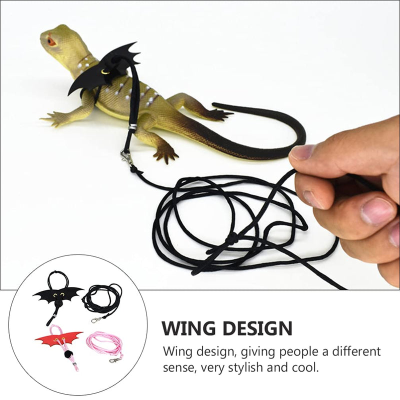 balacoo 2 Sets Bearded Dragon Harness and Leash Adjustable Leather Reptile Lizard Leash Pet Traction Belt for Amphibians and Other Small Pet Animals - BeesActive Australia