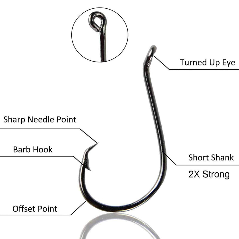 SILANON Circle Hooks Fishing Hooks Tackle - 120pcs 2X Strong Saltwater Fishing Hooks Octopus Circle Hooks Customized Offset Sport Circle Hook for Catfish Bass Size 10-10/0 120pcs 1/0 - BeesActive Australia