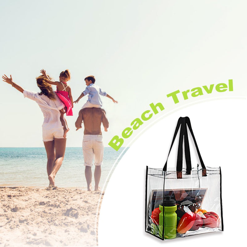 2-Pack Stadium Approved Clear Tote Bag, Stadium Security Travel & Gym Clear Bag, Perfect for Work, School, Sports Games and Concerts,12"X 12"X 6" - BeesActive Australia