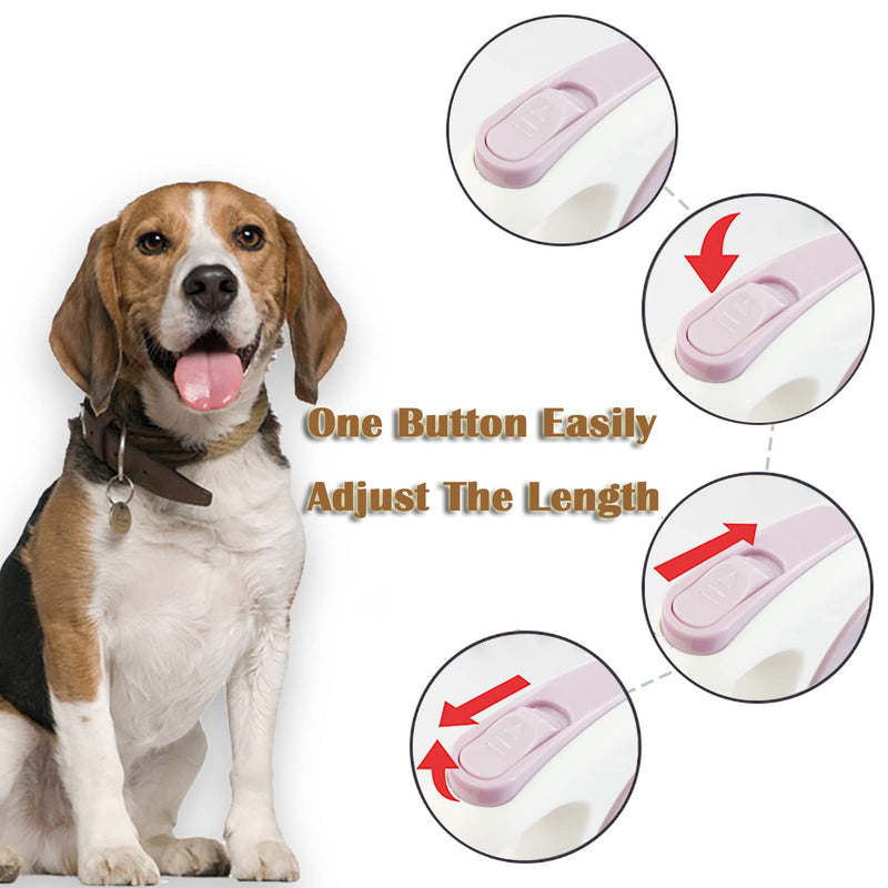 LFCXHTY Retractable Dog Leash, 10 Ft/16 Ft Durable Pets Walking Leash for Small Medium Large Dogs or Cats up to 220 LB, One Button Brake, Pause, Lock Purple - BeesActive Australia