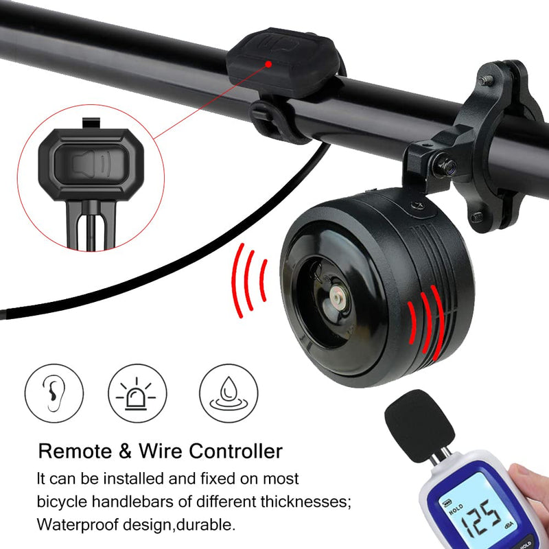 Electric Bike Bell Alarm Horn Waterproof with Remote Controller Anti-Theft Vibration Alarm Bike Horn with USB Rechargeable Function for Mountain Bike | Road Bicycle | Scooters etc - BeesActive Australia
