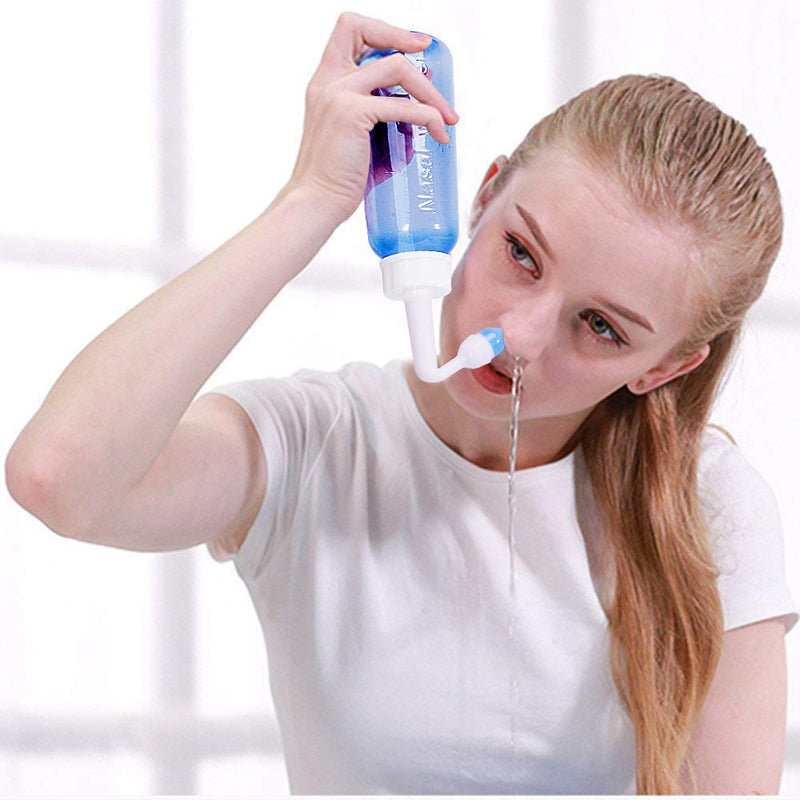 CROING - 40 x Sinus Rinse Mix + 1x Nasal Wash Bottle (300ml)+1 x Spray Bottle (50ml), Nasal Rinse Kit , Neti Pot , Nasal Irrigation - BeesActive Australia