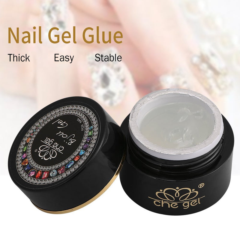 Nail Art Glue,Rhinestone Glue Gel Nail Art Nail Glue Gel Adhesive Resin Gem Jewelry Diamond Gel Nail Polish Clear Decoration Shine Finish and Long Lasting Soak Off LED Gel Base Top Coat Glossy - BeesActive Australia