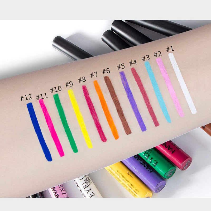 Matte Liquid Eyeliner, MKYUHP High Pigmented Glitter Colorful Lasting Waterproof Eye Liner Pen Set,12 Colors Eyeliner Easy to Wear 12Pcs Eyeliner Set - BeesActive Australia