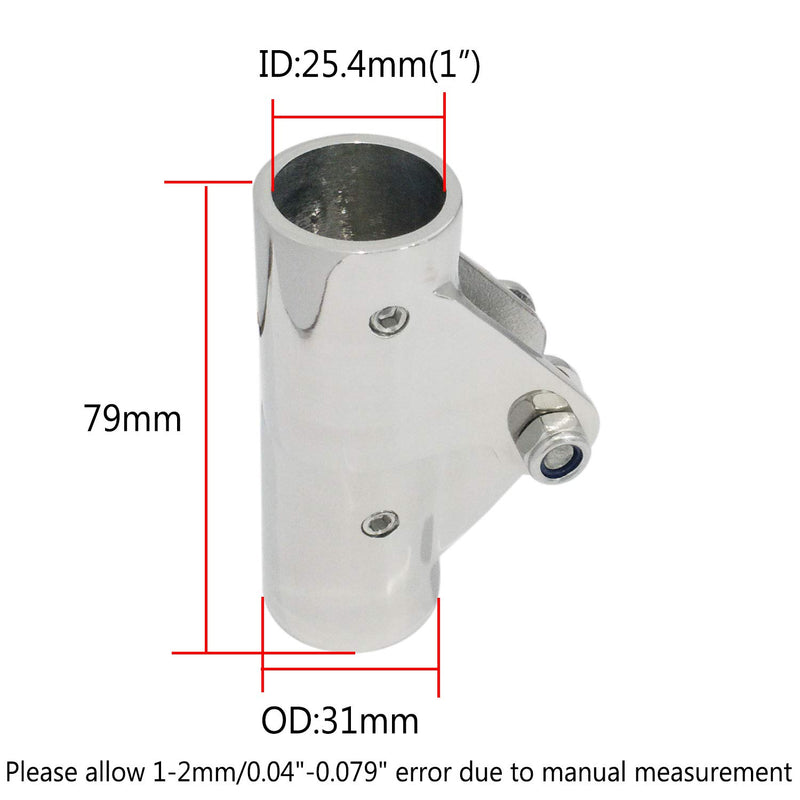 [AUSTRALIA] - NRC&XRC 316SS Boat Tube Connector,Boat Rail Fittings Folding Swivel Connector for 1" 7/8INCH O.D. Tube/Pipe of Marine Boat Yacht FOR 1 inch O.D Tube 