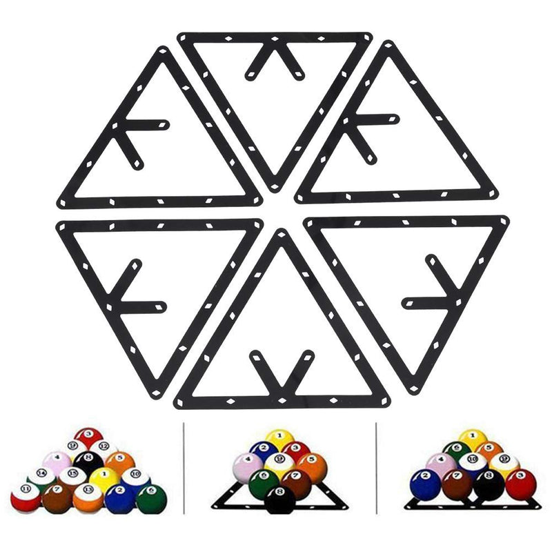 Dilwe Billiard Rack, 6Pcs/Set Triangle Rack Pool Table Ball Holder Positioning Rack Billiard Accessory - BeesActive Australia