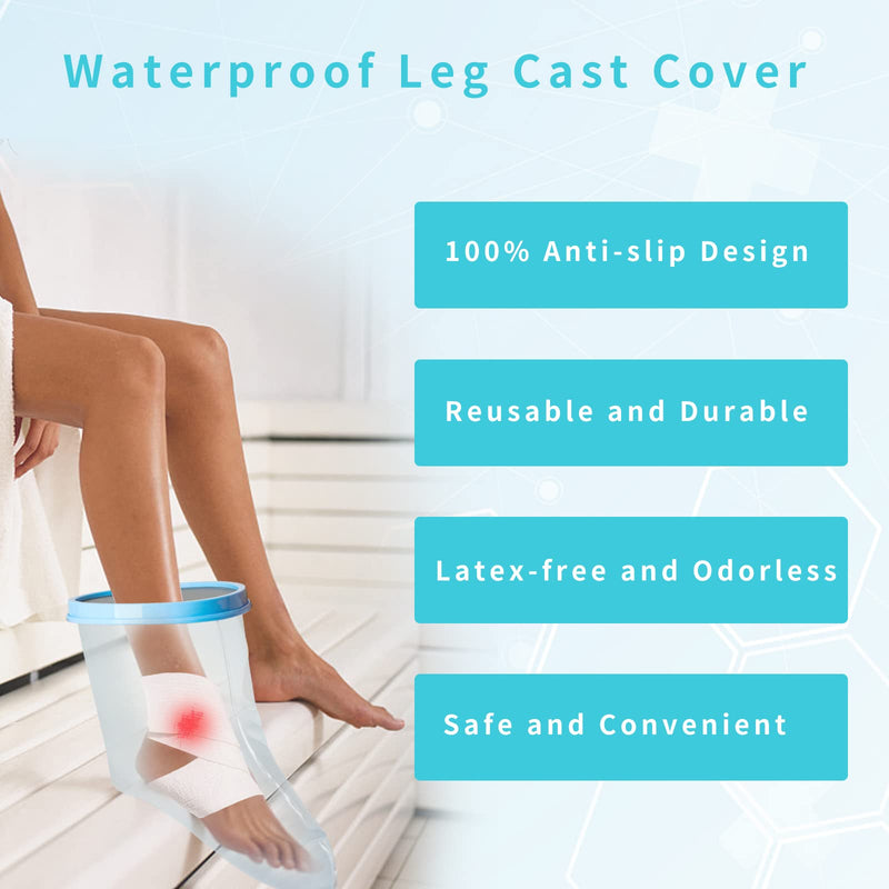 SUPERNIGHT Waterproof Foot Cast Cover for Shower& Bath, Reusable Sealed Watertight Foot Protector, Wound Cast Bag Protector for Foot&Ankle, Cast Bag Bandage Protector, Cast Cover for Showing Foot Adult Foot/Ankle - BeesActive Australia