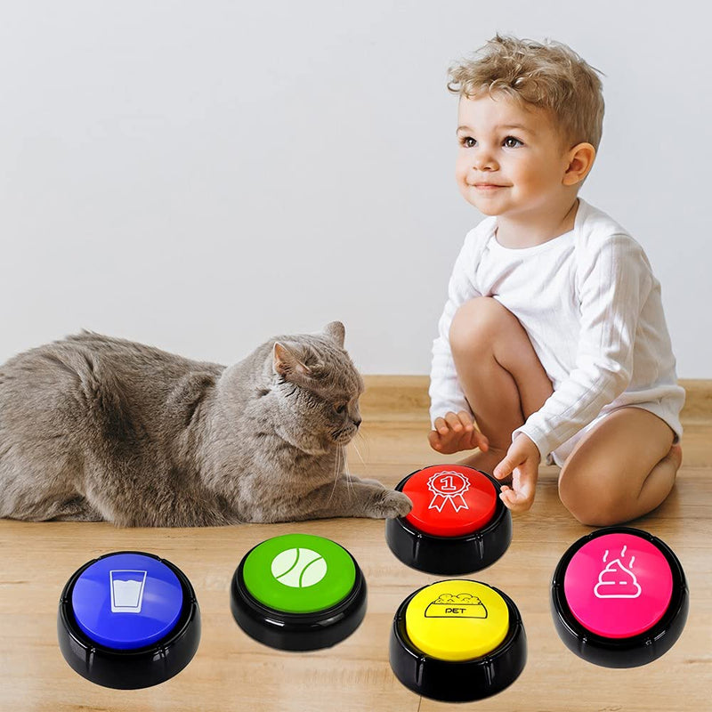 Dog Buttons Speech- Recordable Answer Buttons- 30s Recordable Custom Message Easy Button Record Pet Tool Communication Device for Dogs Cats - BeesActive Australia