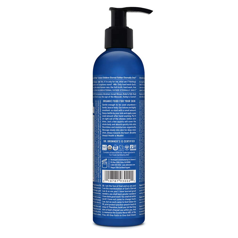 Dr. Bronner's - Organic Lotion (Peppermint, 8 Ounce) - Body Lotion and Moisturizer, Certified Organic, Soothing for Hands, Face and Body, Highly Emollient, Nourishes and Hydrates, Vegan, Non-GMO Peppermint 8 Fl Oz (Pack of 1) - BeesActive Australia