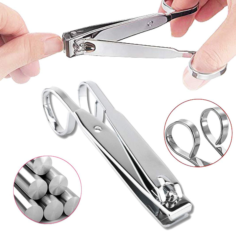 SANJINFON 6Pcs Nail Clippers: 360 Degree Rotating Toe Nail Clippers, Large & Small Easy Grip Nail Clippers w Straight Cutting Edge, Sharp Toenail Clippers for Men & Thick Toenails, Nail Files (6 IN 1) 6 IN 1 - BeesActive Australia