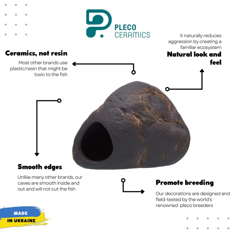 Plecoceramics Cichlid Stone Decoration Magma - Small Aquarium Rock - Fish Tank Hideway Decor - for Cichlid - BeesActive Australia