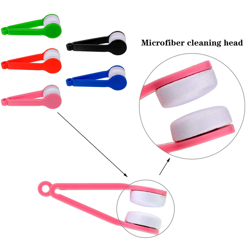 FRIUSATE 12 Pcs Glasses Brush Cleaner,Glasses Cleaning Clips Eyeglass Lens Cleaner Microfiber Spectacles Soft Brush - BeesActive Australia
