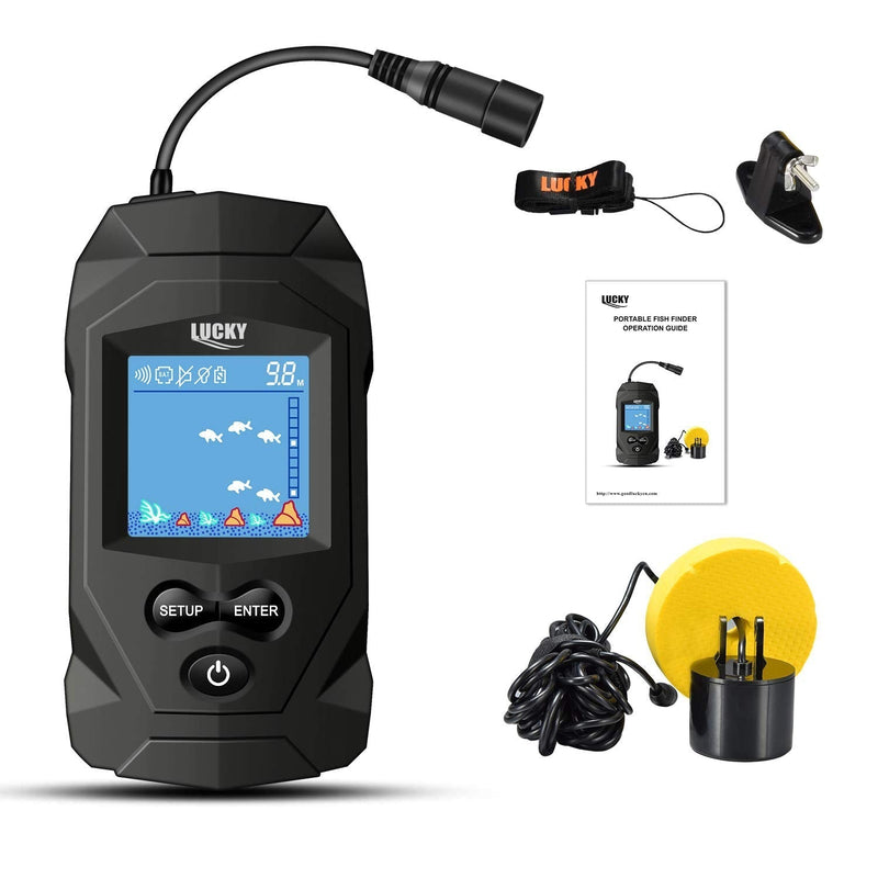 LUCKY Portable Fish Finders Wired Transducer Kayak Fish Finder Kit Portable Depth Finder LCD Display for Kayak Boat Ice Fishing - BeesActive Australia