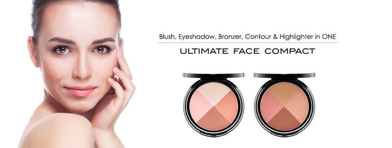 EVE PEARL Ultimate Face Compact Blush Bronzer Highlighter Contour Palette Eyeshadow Makeup Set Medium to Deep- Ageless - BeesActive Australia