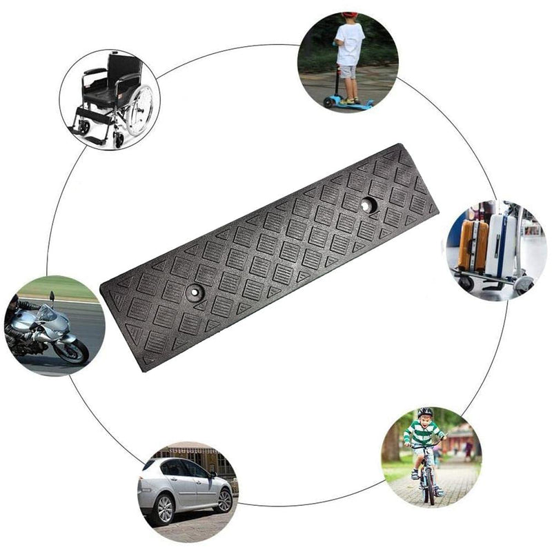 Hopowa Drive-on ramp, curb ramp, door sill ramp, wheelchair ramp, rubber ramp, drive-on ramp drive-on aid for cars, 50 x 13 x 3 cm - BeesActive Australia