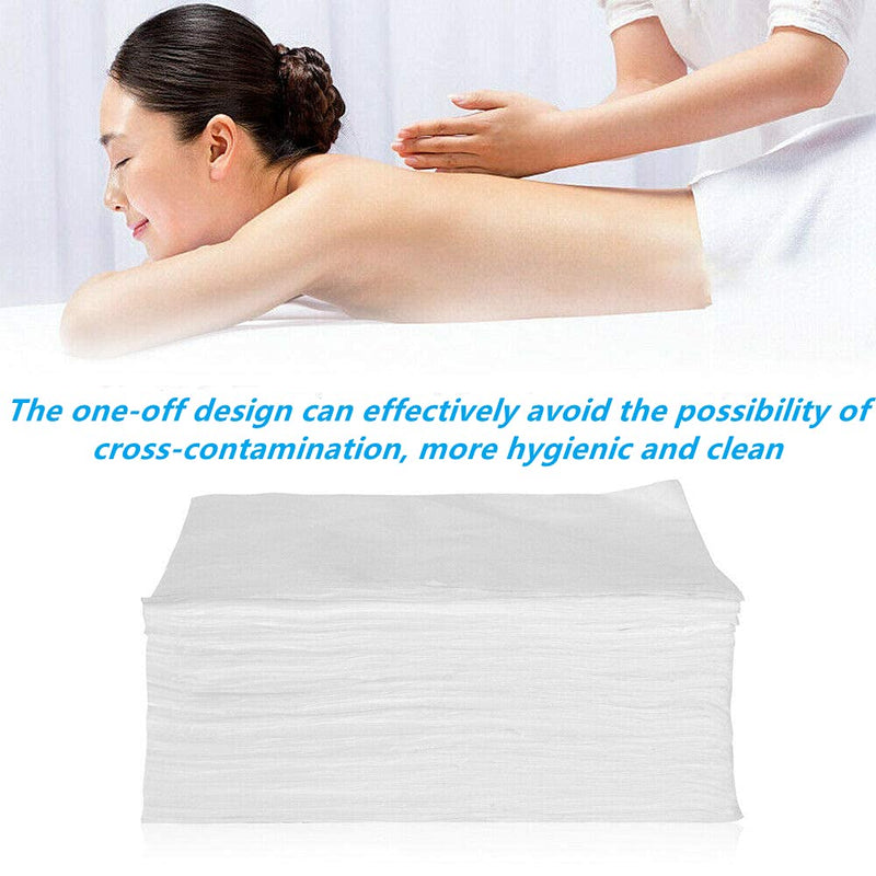 20 Pieces Disposable Non-Woven Bed Sheets Waterproof and Oil Proof Massage Table Sheets Thick Bed Cover Fabric Bed Pads for Spa Club Beauty Salon Hotels Tattoo Lash Bed, 80cm x 172cm (White) White - BeesActive Australia