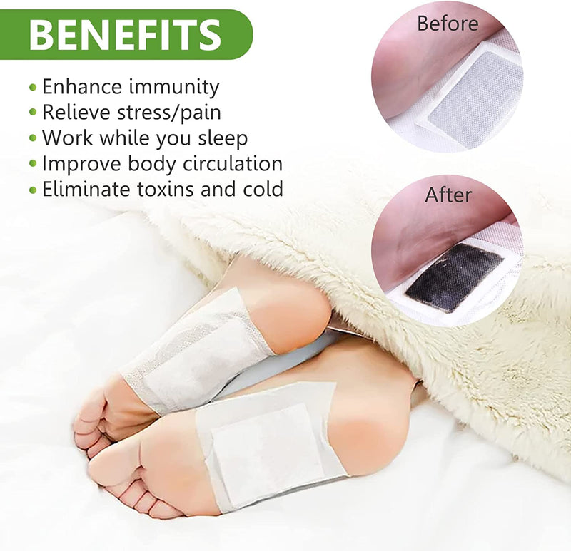 Detox Foot Patches, 20 Pcs Natural Detox Foot Pads, for Foot and Body Care, Detox Foot Patches for Stress Relief & Deep Sleep, with Bamboo Vinegar and Ginger Help Remove Toxins & Cleanse Body White One Size - BeesActive Australia