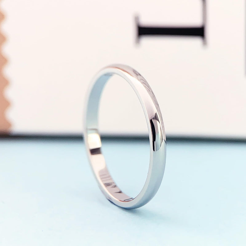 CGSRING 2mm Wedding Bands, 2mm Womens Band Ring, Wedding Rings for Women Silver 10 - BeesActive Australia