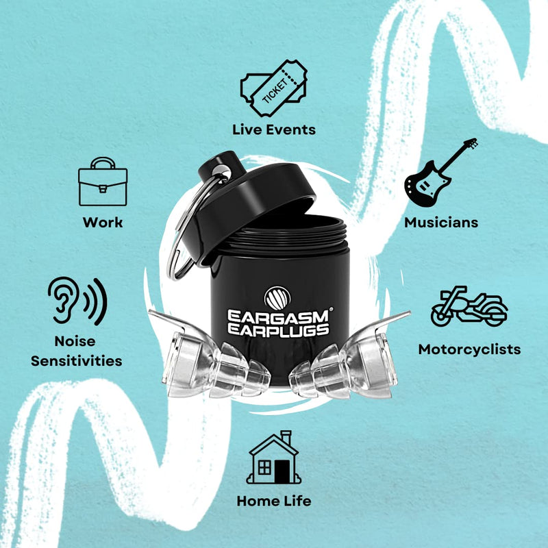 Eargasm High Fidelity Earplugs for Concerts Musicians Motorcycles Noise Sensitivity Conditions and More - Transparent Edition - BeesActive Australia