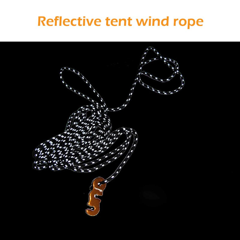 [AUSTRALIA] - TRIWONDER Reflective Guyline, Tent Cord Nylon Paracord Rope with Guyline Adjuster for Camping Tent, Outdoor Packaging Yellow - 4 Pack 