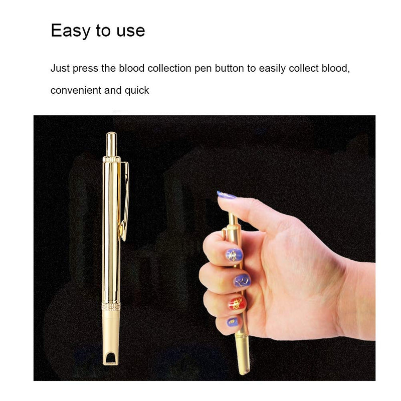 Blood Lancet Pen, Pure Copper Blood Painless Lancing Pen Cupping Acupuncture Therapy Device Blood Test Device for Lancets - BeesActive Australia
