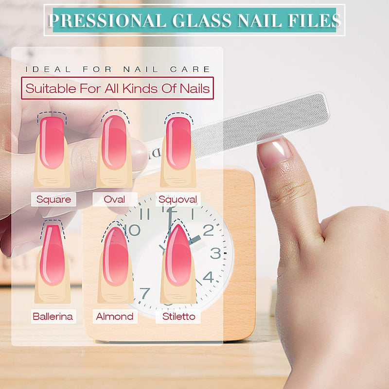 Glass Nail Shiner - 2PC Upgrade Nano Nail Buffers Glass Nail File Crystal Shine Polisher for Natural Nails, DR. MODE Professional Manicure Tools Kit for Acrylic Nail Care - BeesActive Australia