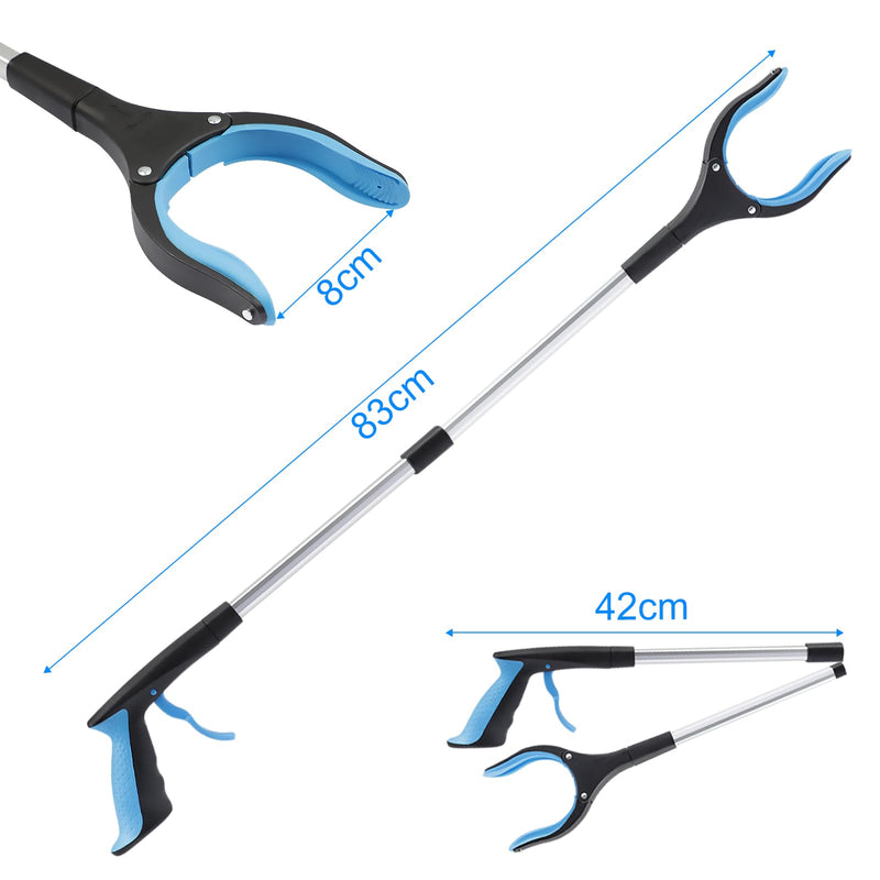 OITUGG Litter Pickers set of 2 pcs - Rubbish Picker Grabber with Magnetic Tip - 32" Long Reach Helping Hand Grabber Stick for Adults Children - Grabber Tool Reaching Aids for elderly disabled multicolour + 2pcs - BeesActive Australia