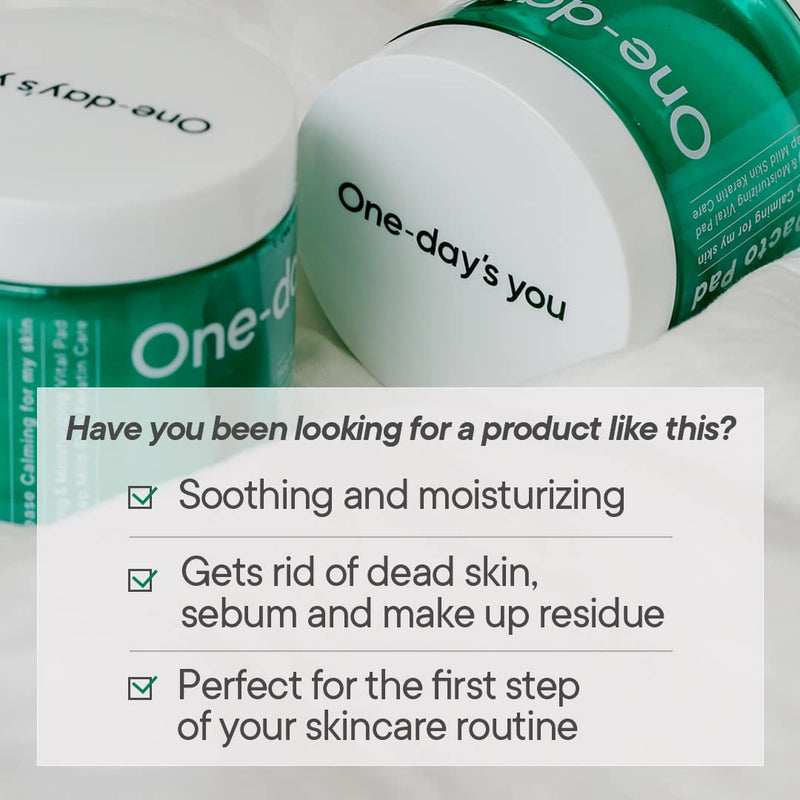 One-day's you Help Me Dacto Pad, 60 Pads, Exfoliating and Moisturizing, Skin Soothing,Sensitive Skin, Korean Toner Pad, Centella Asiatica Korean Skin Care - BeesActive Australia