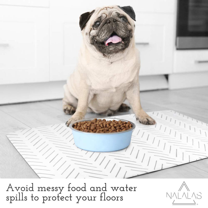 NALALAS Bohemian Large Waterproof Dog Mat - Food & Water Pet Food Mat, Cat Food Mat, Dog Food Mat for Floors - Waterproof Nonslip Eco-Friendly Pet Dog Placemats - Food & Water Dog Bowl Mats 16.5"x28" Mud Cloth - BeesActive Australia