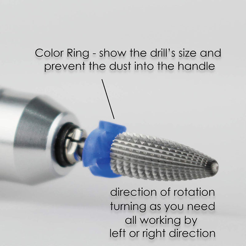 C & I Typhoon Bit, 2 Way, Fast Remove Acrylics or Gels, Both for Left Handed & Right Handed, Carbide Nail Drill Bit Electric Manicure Drill & Accessory (M (Middle)) M ( Middle) - BeesActive Australia