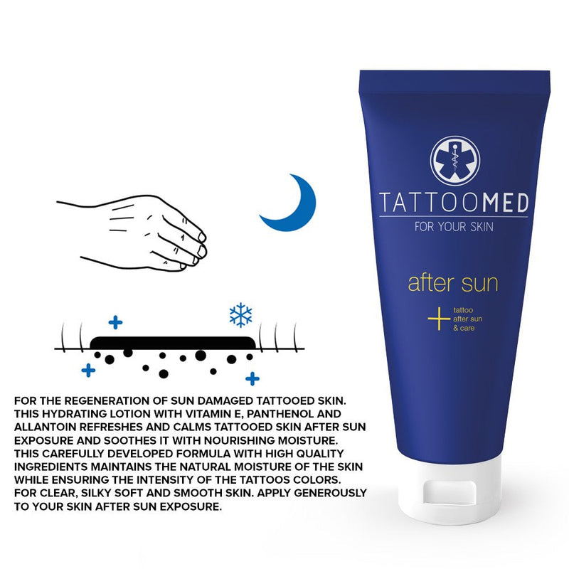 TattooMed After Sun - Cream Lotion For Moisturizing Sensitive and Sun Damaged Tattooed Skin - (1 x 100ml) - BeesActive Australia