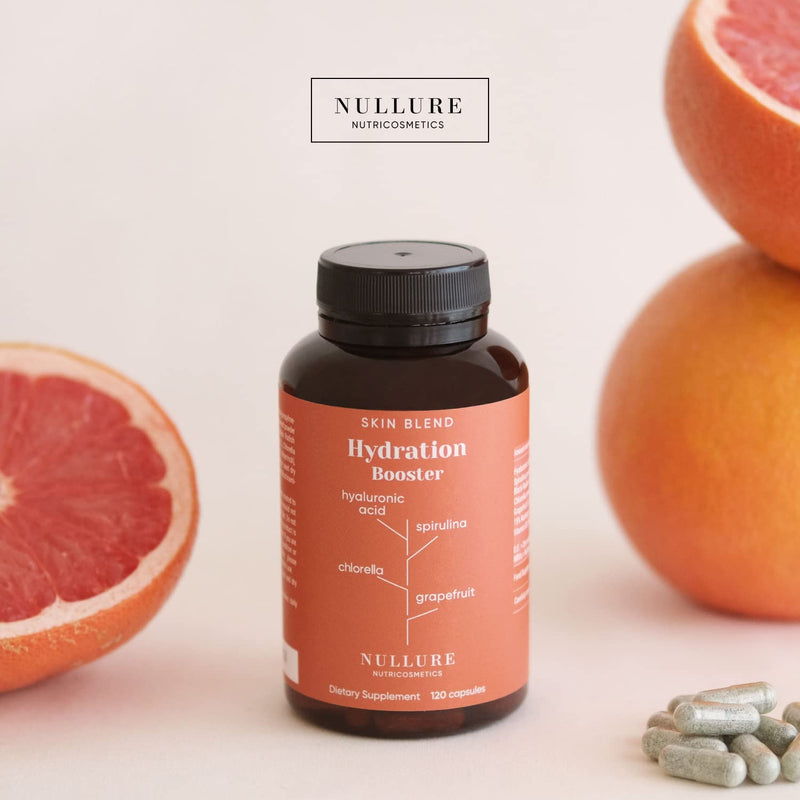Hyaluronic Acid Nullure I Anti-Aging � Hydration � Skin Tone I Vegan Formula I - Hyaluronic Acid + Spirulina + Chlorella + Vitamin B3 + Black Radish + Grapefruit - 120 Capsules (2 Months) - BeesActive Australia