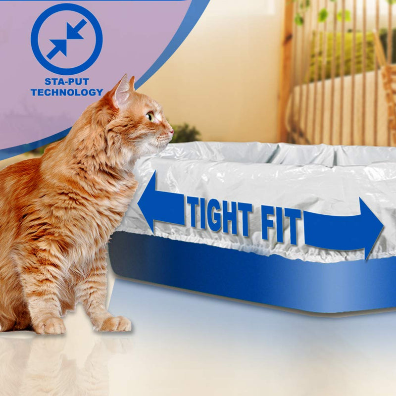Alfapet Kitty Cat Pan Disposable, Elastic Sifting Liners- 5-Pack + 1 Solid Transfer Liner -for Large, X-Large, Giant, Extra-Giant Size Litter Boxes- with Easy Fit Sta-Put Technology - Pack of 2 - BeesActive Australia