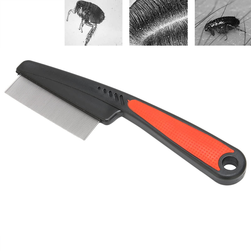 Fine Tooth Comb, Stainless Steel High Strength Teeth Hair Combs No Slip Grip Handle Brush Pet Tear Stain Remover Combs Fine Tooth Dandruff Remove Comb Perfect Grooming Tool - BeesActive Australia
